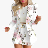 Fongt Spring And Autumn Women's New Fashion Suit Temperament Lattice Casual Skirt Suit Two Sets