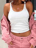 Solid Color Casual Fit Cami Top-Outfit