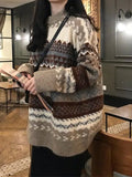 Vintage Jacquard Knit Sweater-Outfit