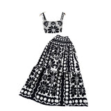 Fongt Knitted Set Women's Sleeveless Vest + Mid-Long Half-Dress Senior Geathed Two-Piece