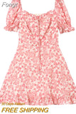 Women Floral Mini Dress, Short Sleeve Sweetheart Neck Casual Dating Summer A-line