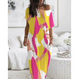 Summer Round Neck Sleeves Printed Loose
