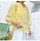 Fongt Summer New Cheesy Wind South France Vacation Embroidered Shorts Women's White Casual Pants Women's