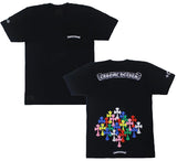 Fongt T-Shirt Chrome Hem Colorful Tomb Cross White Short-Sleeved T-Shirt