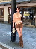 Fongt Xixi 13 Line 2025 Autumn White Standard Commute High Waist Thin Temperament Shorts Broad Leg Pants Women 85230