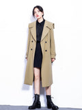 Spring Fall Long Trench Jackets Korean Casual Double Breasted Gabardina Coats Women Loose Windbreaker Abrigos
