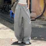 Vintage Baggy Patchwork Loose Sweatpants-Outfit