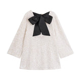 Fongt Women's 2025 Spring 2025 New V-Neck Bow Ornament Party Lien Slide Short Jacket Jacket