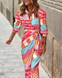 Women's New Fashion Printed Shirt Tie Medium Long Strip-Outfit