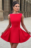Solid Tank Open Back A-line Mini Dress-Outfit