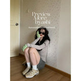 Vintage Ribbed Knitted Sweater Women Harajuku Slim Patchwork Jumper Korean Contrast Knitwear Y2K Tops Grunge Kpop-Outfit