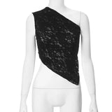 Women's Clothing 2024 New Solid Color Waistless Asymmetrical Sloping Collar Tops Club Clothing Vestidos-Outfit