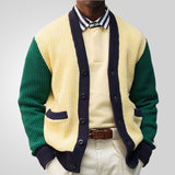 Fongt And Winter Young Men's Knitted Shirt Hot Hit-Colored Cardigan Sweater Coarse Knit Coat