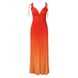 Fongt Summer Slings With Bare Back Sexy Strap Gradient Dress Dress Dress Dress