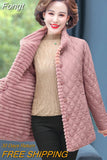 Winter Jacket Plus Velvet Padded Coat Middle-Aged Women Stand-up Collar Wadded Jackets Thick Warm Short Outwear