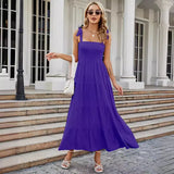 Fongt Summer Women's New Commuting Sleeveless Hot Girl Prints Long Sling Dress Women