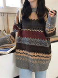 Vintage Jacquard Knit Sweater-Outfit