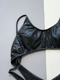 Fongt Swimwear Sexy Black Snake Print Swimsuit Bikini D528WY-Outfit