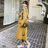 Fongt Trench Coat Female Spring And Autumn 2024 Spring New Medium And Long Korean British Style Small People Wear A Coat-Outfit