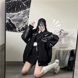 Black Retro Jacket Baseball Uniform-Outfit