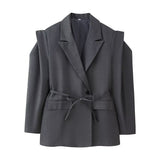 Fongt Women's Explosive Temperament Commuting Belt Strap Shoulder Blazer