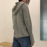 2021 New Autumn Winter Women Sweaters Pullovers Hooded Minimalist Style Korean Style Elegant Lady Solid Tops