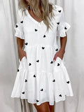 Ruffles Loose V-Neck