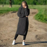Autumn Winter Knitted Cardigan Women Casual Solid Hooded Long Knitted Coat Female Loose Overcoats Outwear Plus Size 4XL