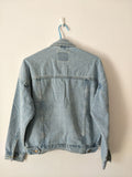 Vintage Washed Blue Turn-down Collar Denim