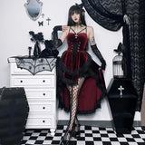 Summer New Dark Sexy Hot Girl Slim, Neck Tie, Waist Pull-Down Dress Girl-Outfit
