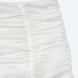 Lace Top & Ruched Mini Skirt Two Piece