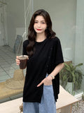 Fongt T-Shirt Female Summer Short Sleeve Design Sense 2023 New Irregular Loose Web Celebrity Student Coat