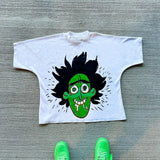 Kd Is Little Devil Graffiti Hip-Hop Printed Street Short-Sleeved T-Shirt Men And Women Retro Loose In Summer-Outfit