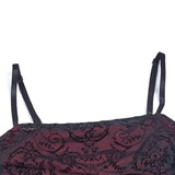 Dark Wind Flocking Suspenders, Chest Style, Wind Lace Flared Trousers, Asymmetrical Aprons, Two Sets Of Women.-Outfit