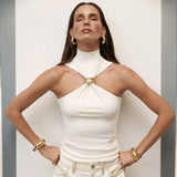 Fongt Spring And Summer Explosion Women's Gold Ring Sleeveless Shoulder Elastic