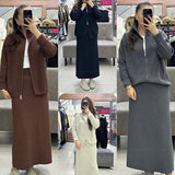 Fongt 2025 New Knitwear Women's Half-Dress Fashion Temperament Casual Sweater Set