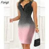 Colorblock Contrast Lace Glitter Bodycon Party
