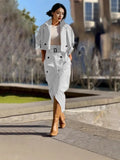 Fongt Summer New Pure Color Are Clasp Design Casual Trousers Two Sets Of Women