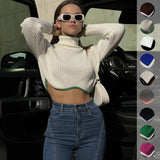 Fongt Autumn And Winter Explosion Of Women's High-Collar Irregularly Swing Short Sweater