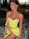 2 Piece Set Summer Fashion Floral Fringe Cami Top and Skirt Club Party Womens Outfits Elegant Matching Sets y2k