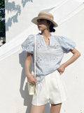 Fongt And Summer New Holiday Style French Shirt Women Design Short-Sleeved Women's Shirt Women's