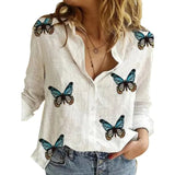 Sleeve Marguerite Dot Star Print Office Shirt