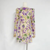 Fongt Temperament Dress Women 2025 Summer New Famous Wind Wind Collar Embroidery Flower Design Sense Body