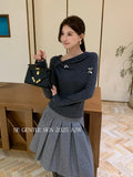 Fongt Xixi 2025 Autumn White Standard Temperament Wool Kinesi Flower Bottoming Lady Set On The Coat Woman 25384