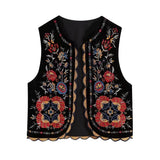 And Winter New Embroidered Velvet Fashion Cardigan Vest-Outfit