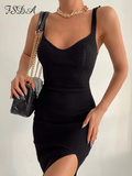 2022 Summer Green Midi Bodycon Dress Knitted Sleeveless Backless Black Y2K Off Shoulder Party Dresses Beach Sexy