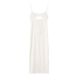 New Split Design Hollowed-Out Sexy Sling Dress 7385219-Outfit