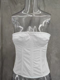 Fongt And Summer New Sexy Fish Bone Strap Adjustable Bosom Heavy Industry Flower Skirt Set LX0107