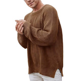 Fongt And Winter New Fashion Men's Solid Color Long Sleeve Round Collar Jumper Sweater Men's