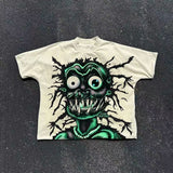 High Street Boys T-Shirt Short-Sleeved Cartoon Character Printing Loose Printing-Outfit